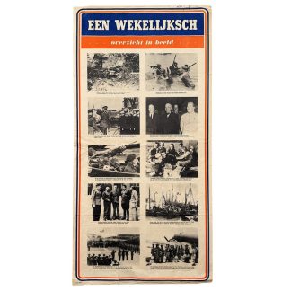 Originele WWII Britse propagandaposter Een Wekelijksch Overzicht in Beeld Britse Voorlichtingsdienst Nederland geallieerde propaganda.