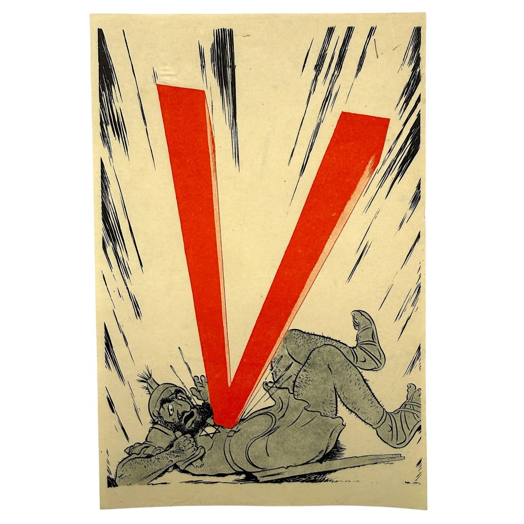 Original WWII Dutch NSB leaflet - V = Victory