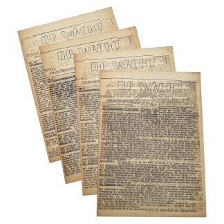 Originele WWII Nederlandse verzetskrant Op Wacht nummer 41 Den Haag 5 maart 1945 bombardement Bezuidenhout illegale ondergrondse krant