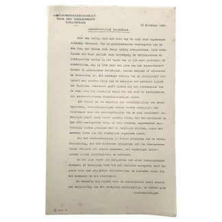 Origineel Nederlands WWII wederopbouwplan Wageningen 20 november 1940 Regeringscommissariaat voor den Wederopbouw document.