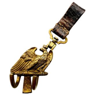 Original WWII German Hitler Youth HJ drum hanger with eagle and leather strap loop for drummer equipment Second World War