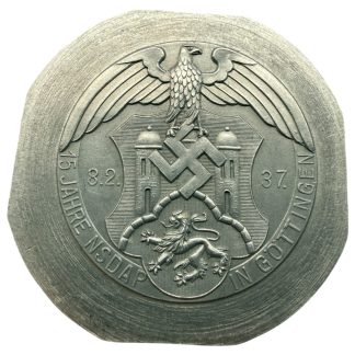 Original German NSDAP Göttingen medal 1937 15 Jahre NSDAP unfinished example eagle swastika political militaria collectors item