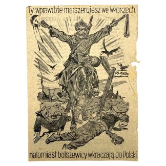 Original WWII German Polish propaganda leaflet S.443 anti-Bolshevik Polish II Corps Italy Monte Cassino Soviet psychological warfare militaria.