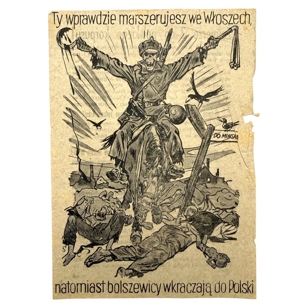 Original WWII German Polish propaganda leaflet S.443 anti-Bolshevik Polish II Corps Italy Monte Cassino Soviet psychological warfare militaria.