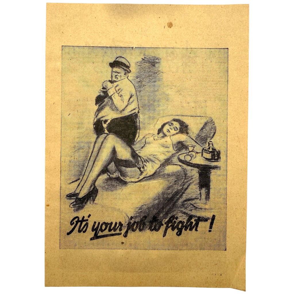 Original WWII German propaganda leaflet A-129 'American Soldiers – It's your job to fight' aimed at American soldiers fighting in Europe.