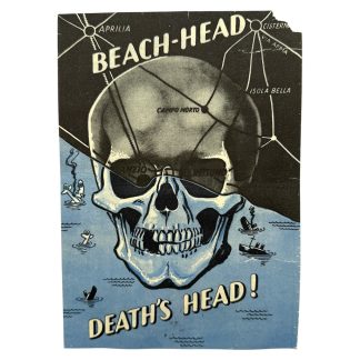 Original WWII German 'Beach-Head Death's Head' propaganda leaflet Anzio 1944 Operation Shingle British American troops Italian Campaign.