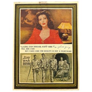 Original WWII German propaganda leaflet 'Dreaming' Allied soldiers psychological warfare December 1944 leaflet code 398/12 44.