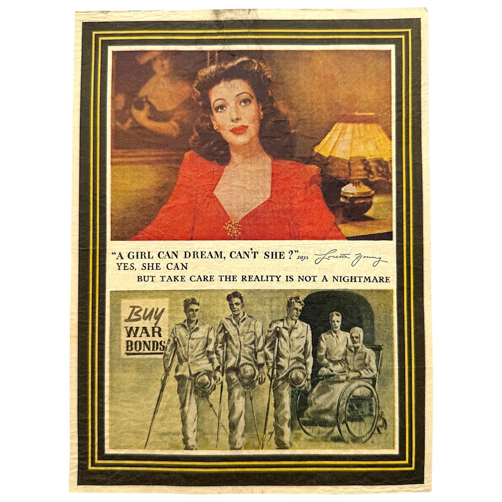 Original WWII German propaganda leaflet 'Dreaming' Allied soldiers psychological warfare December 1944 leaflet code 398/12 44.