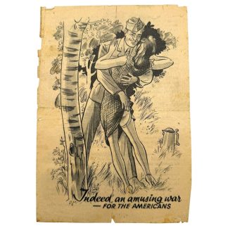 Original WWII German Propaganda Leaflet 'Indeed an Amusing War – For the Americans' 1944
