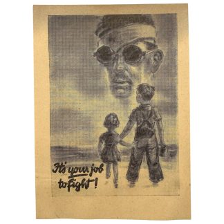 Original WWII German propaganda leaflet 'It's Your Job to Fight' for American soldiers Franklin Roosevelt psychological warfare A-130.