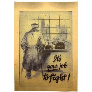 Original WWII German propaganda leaflet 'It's Your Job to Fight' American soldiers Wall Street psychological warfare leaflet A-127.