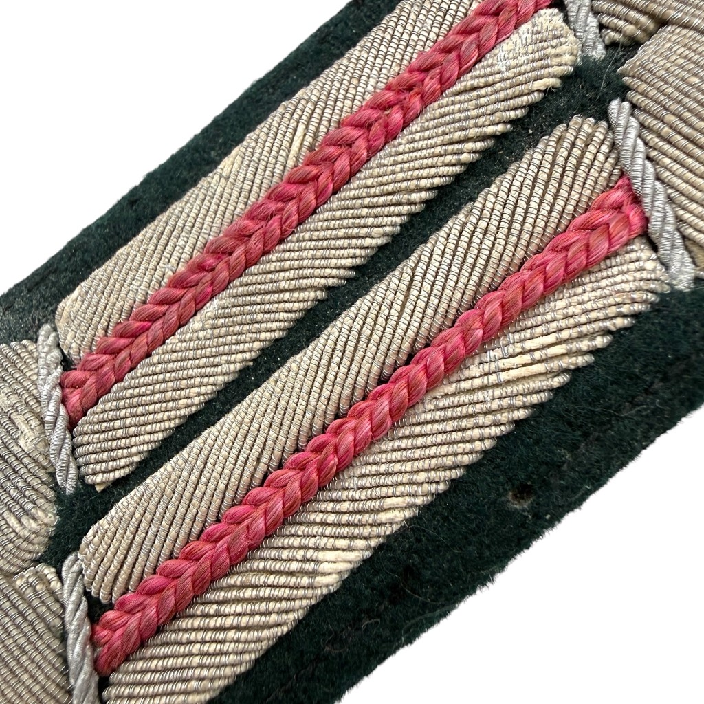 Original WWII German Wehrmacht Panzer Officer Collar Tab Pink Waffenfarbe