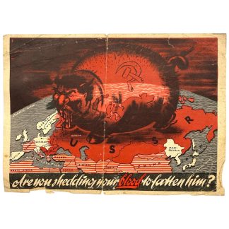 Original WWII German propaganda leaflet 'Are you shedding your blood to fatten him?'
