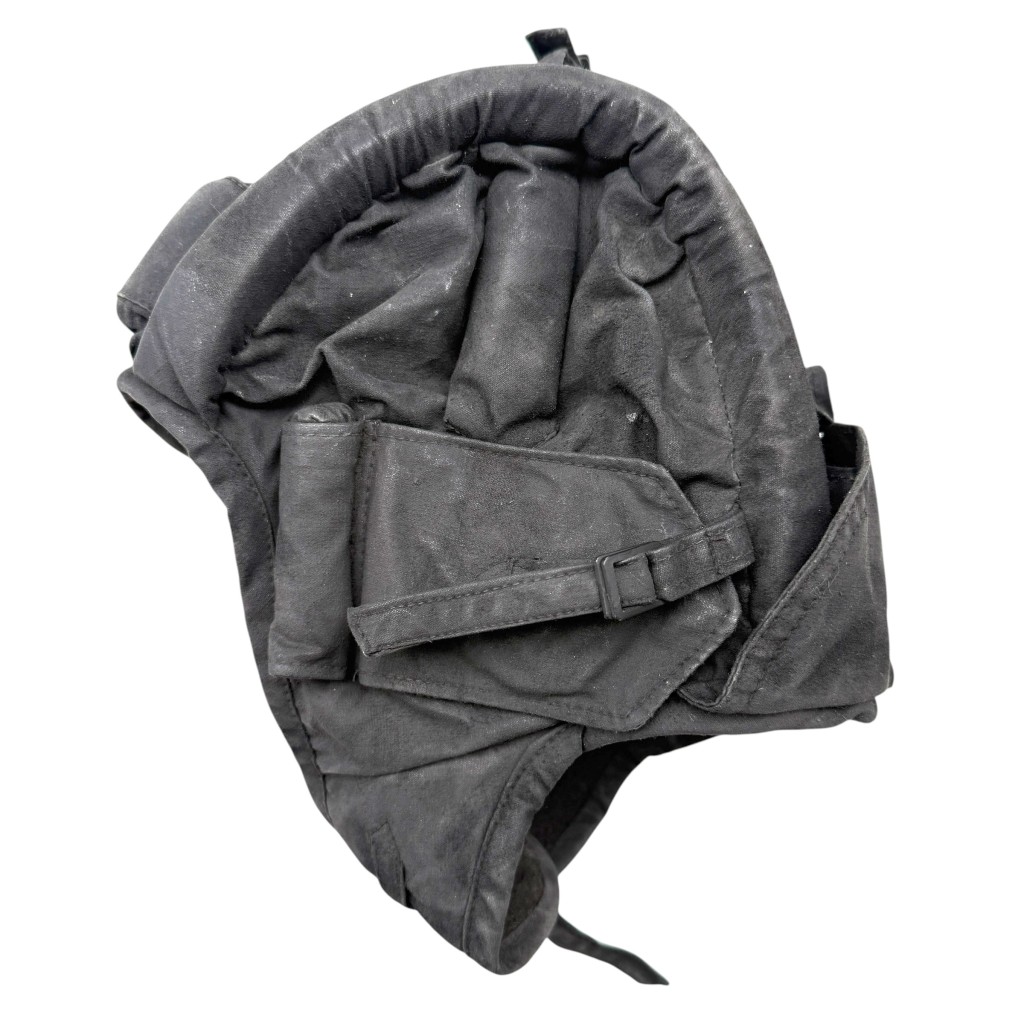 Original WWII Soviet Russian M37 Type 2 tanker helmet in Zirka cloth with wool lining for Red Army tank crew.