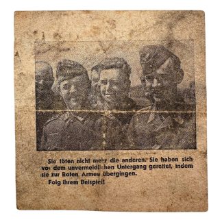 Original WWII Soviet Russian Propaganda Leaflet for German Soldiers – Safe Conduct Pass – Red Army