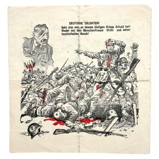 Original Soviet Russian propaganda leaflet from World War II, printed in German and directed at German soldiers on the Eastern Front.
