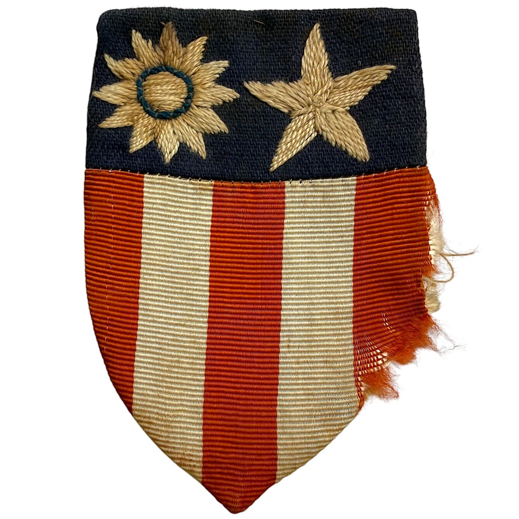 Original WWII US Army China Burma India CBI theater-made hand embroidered patch in worn condition American uniform insignia Asian Theater.