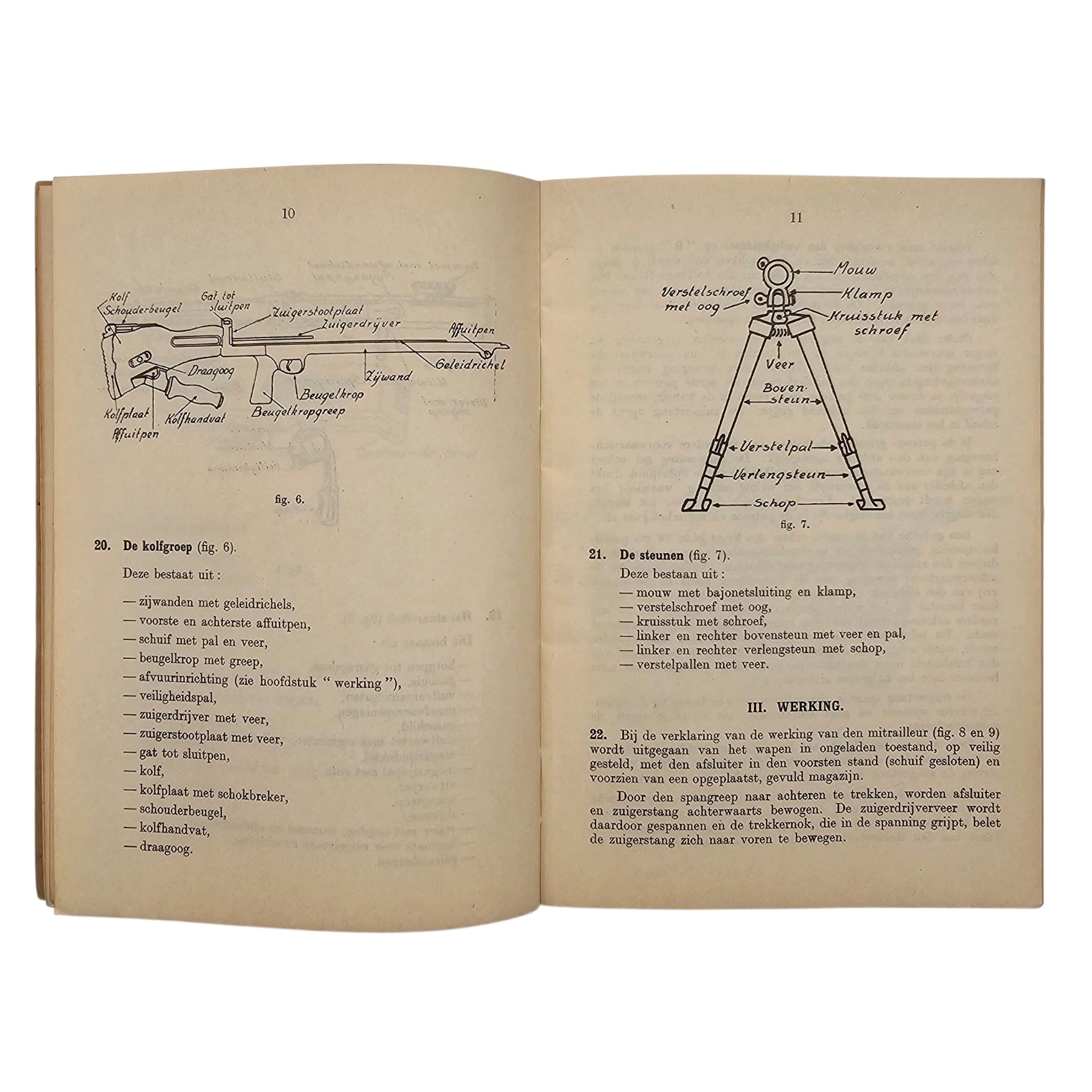 Original WWII Dutch Army Bren Model I 7.7mm Light Machine Gun Manual No. 802 – London 1943 - Afbeelding 10