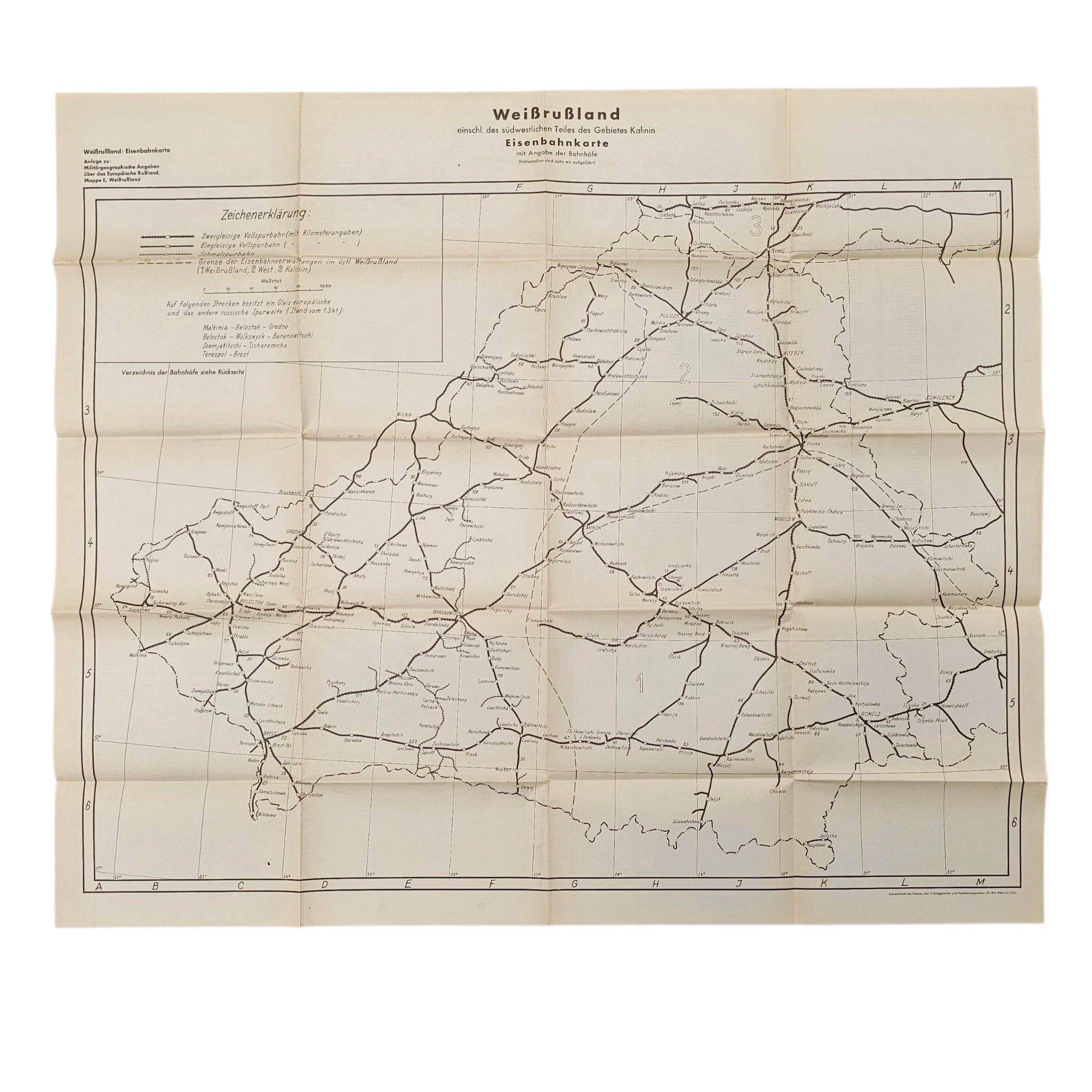 Original WWII German Wehrmacht Military Map Set Weißrußland 1941 – Operation Barbarossa - Afbeelding 12