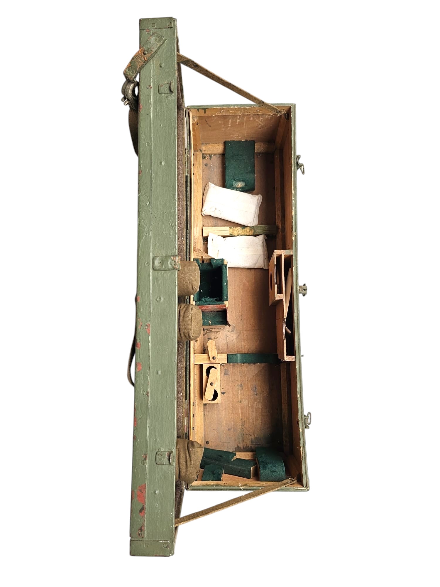 Original Cold War DDR NVA Soviet Military Periscope with Tripod and Wooden Transport Case - Afbeelding 14