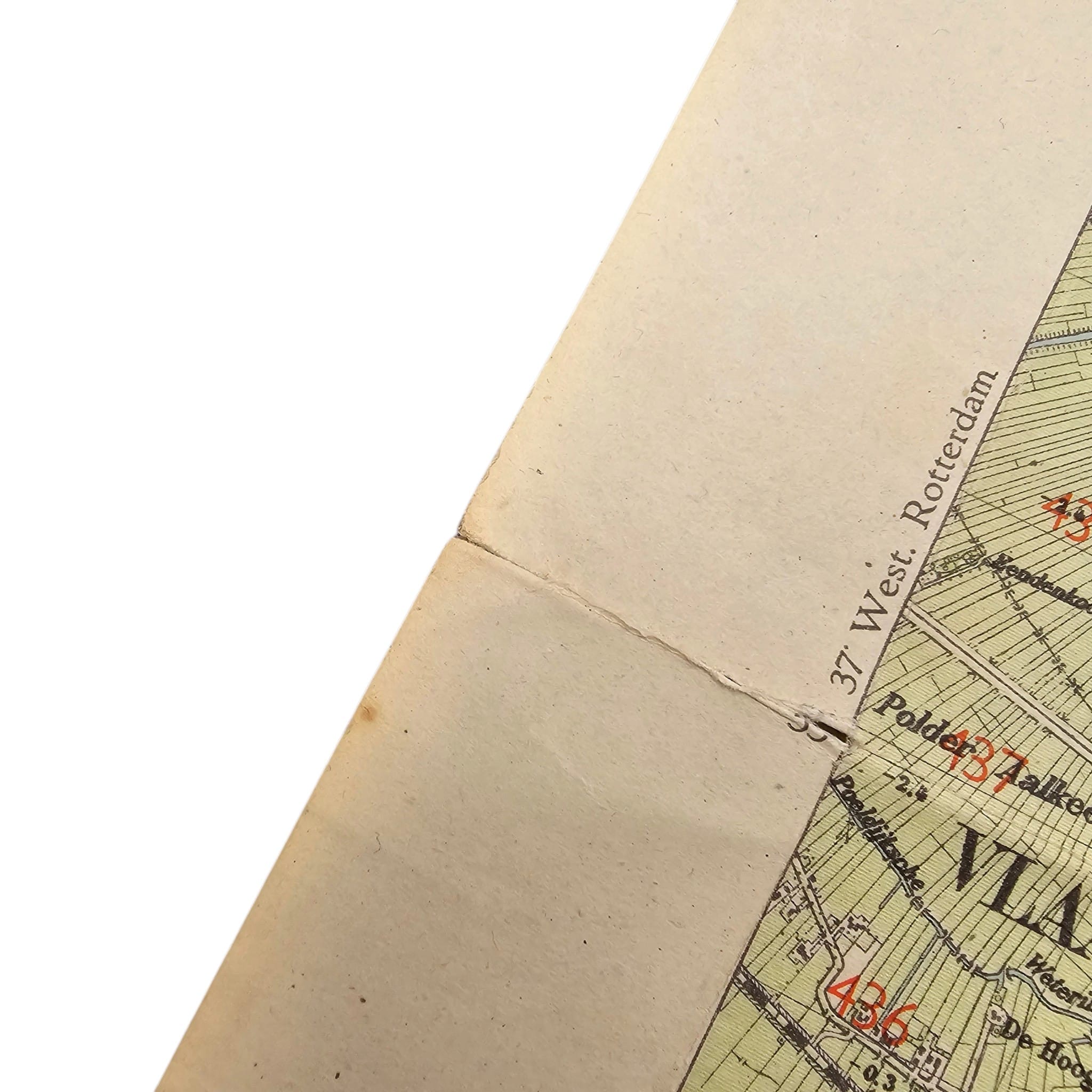 Original WWII German Military Staff Map Rotterdam and Delft – Sonderausgabe 1941 – 37 Ost Rotterdam - Afbeelding 5