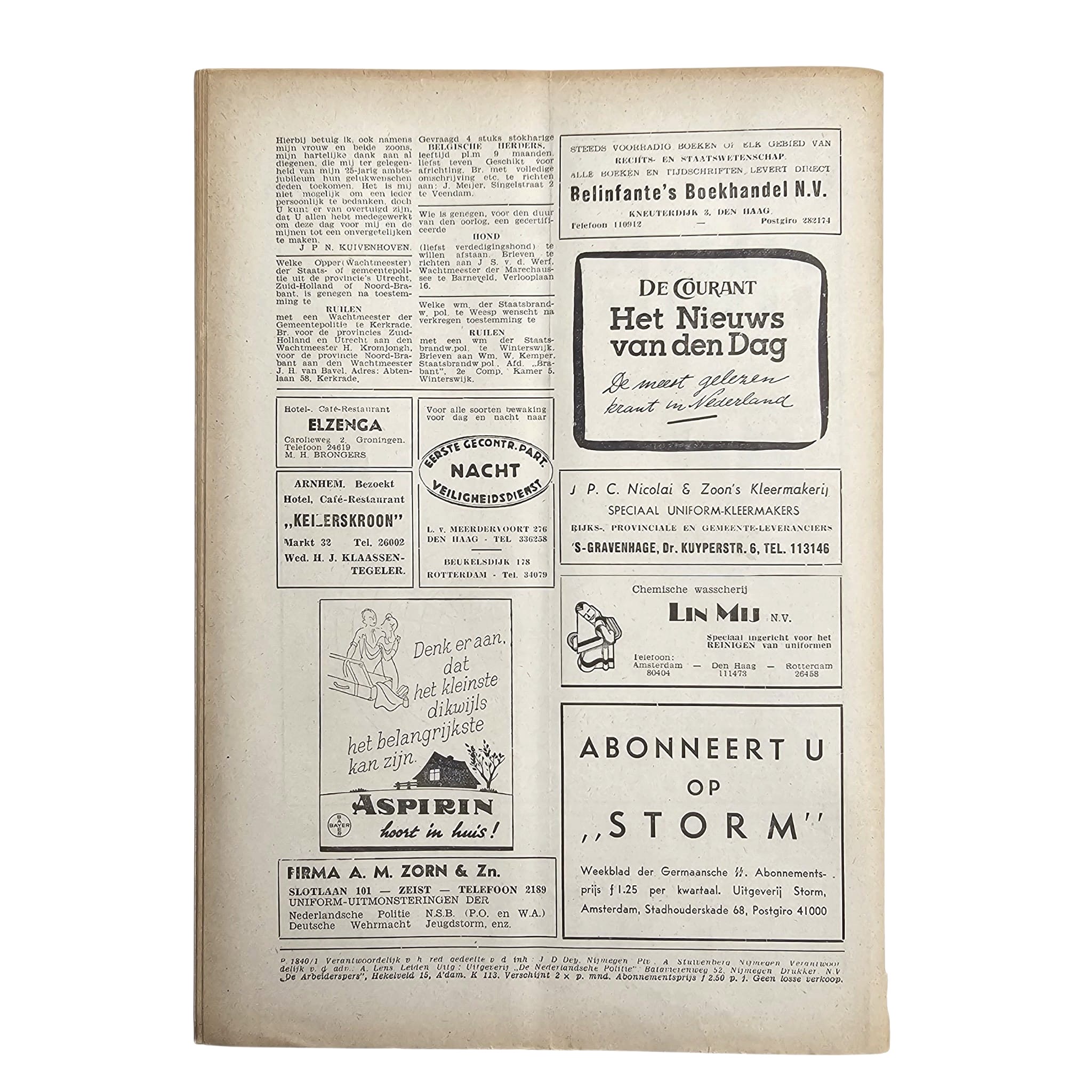 Original WWII Dutch Police Magazine 'De Nederlandsche Politie' 1 August 1944 - Afbeelding 8