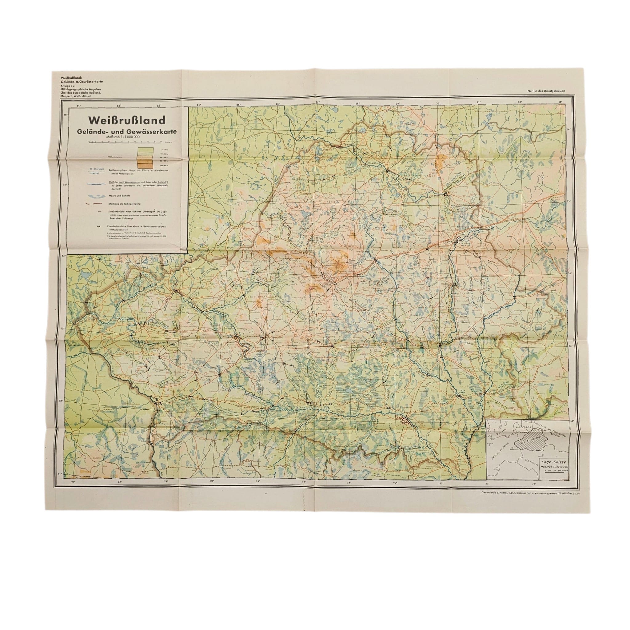 Original WWII German Wehrmacht Military Map Set Weißrußland 1941 – Operation Barbarossa - Afbeelding 16