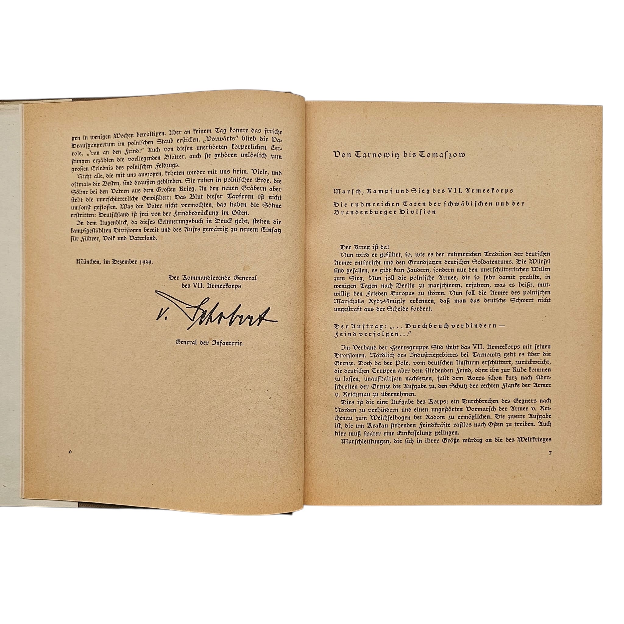 Original WWII German 'Wir zogen gegen Polen' VII. Armeekorps Poland Campaign Book with dust jacket - Afbeelding 8