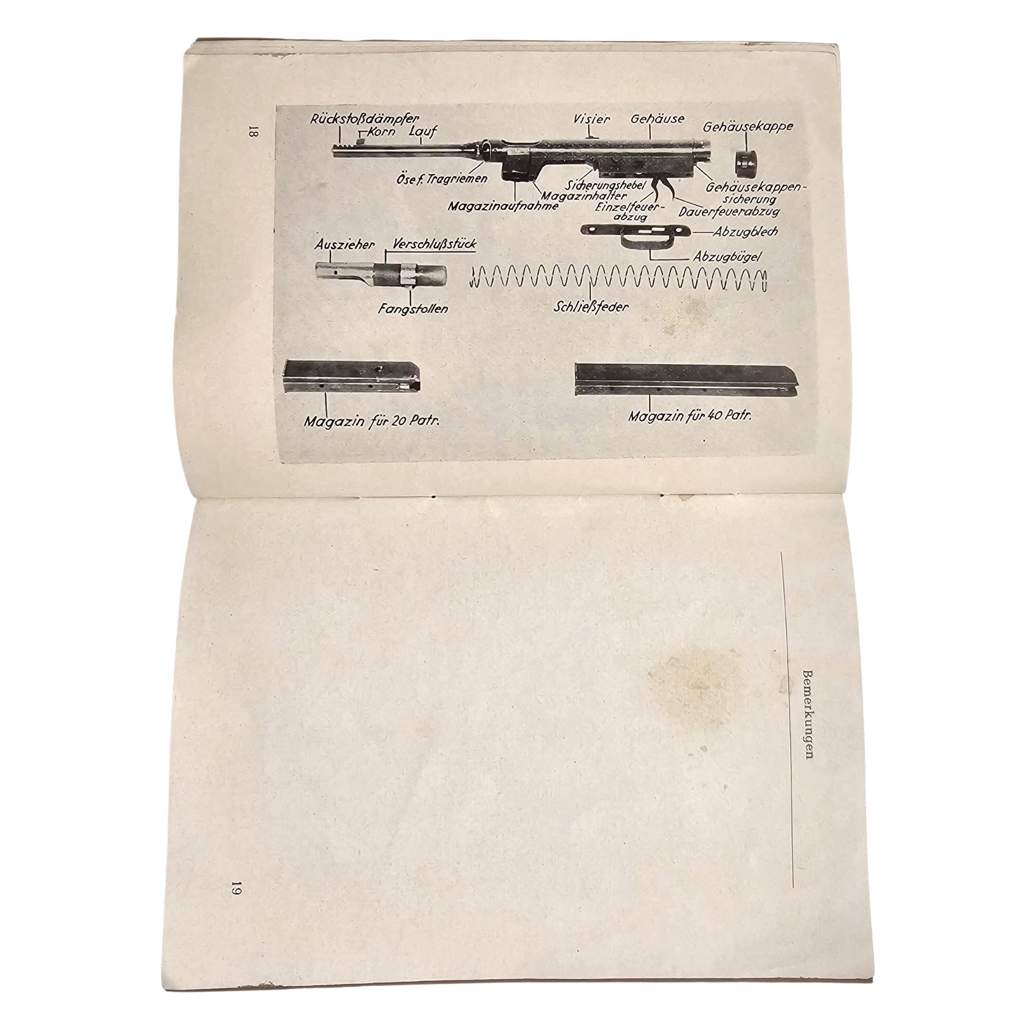 Original 1951–1952 West German Bavarian Police Beretta M38/44 9mm Instruction Manual - Afbeelding 4