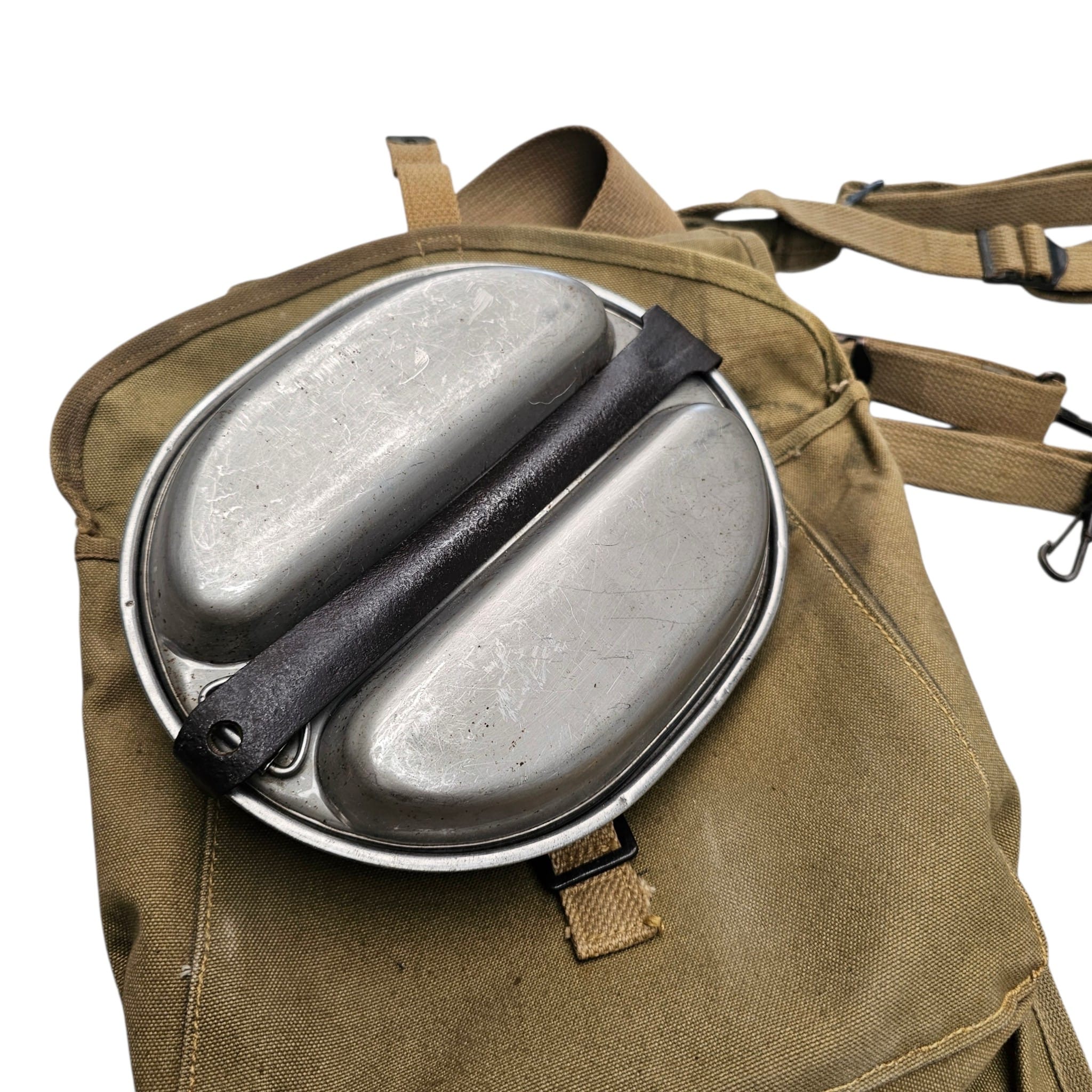 Original WWII US Army M-1928 Infantry Haversack Set with Mess Kit – 1942-1943 - Afbeelding 14