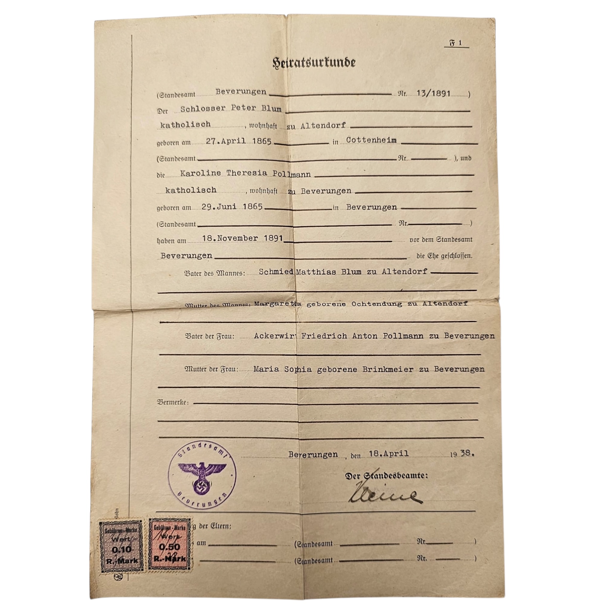 Original WWII German Kriegsmarine Blum Family Grouping – May 1945 ID Card & POW Documents - Afbeelding 7