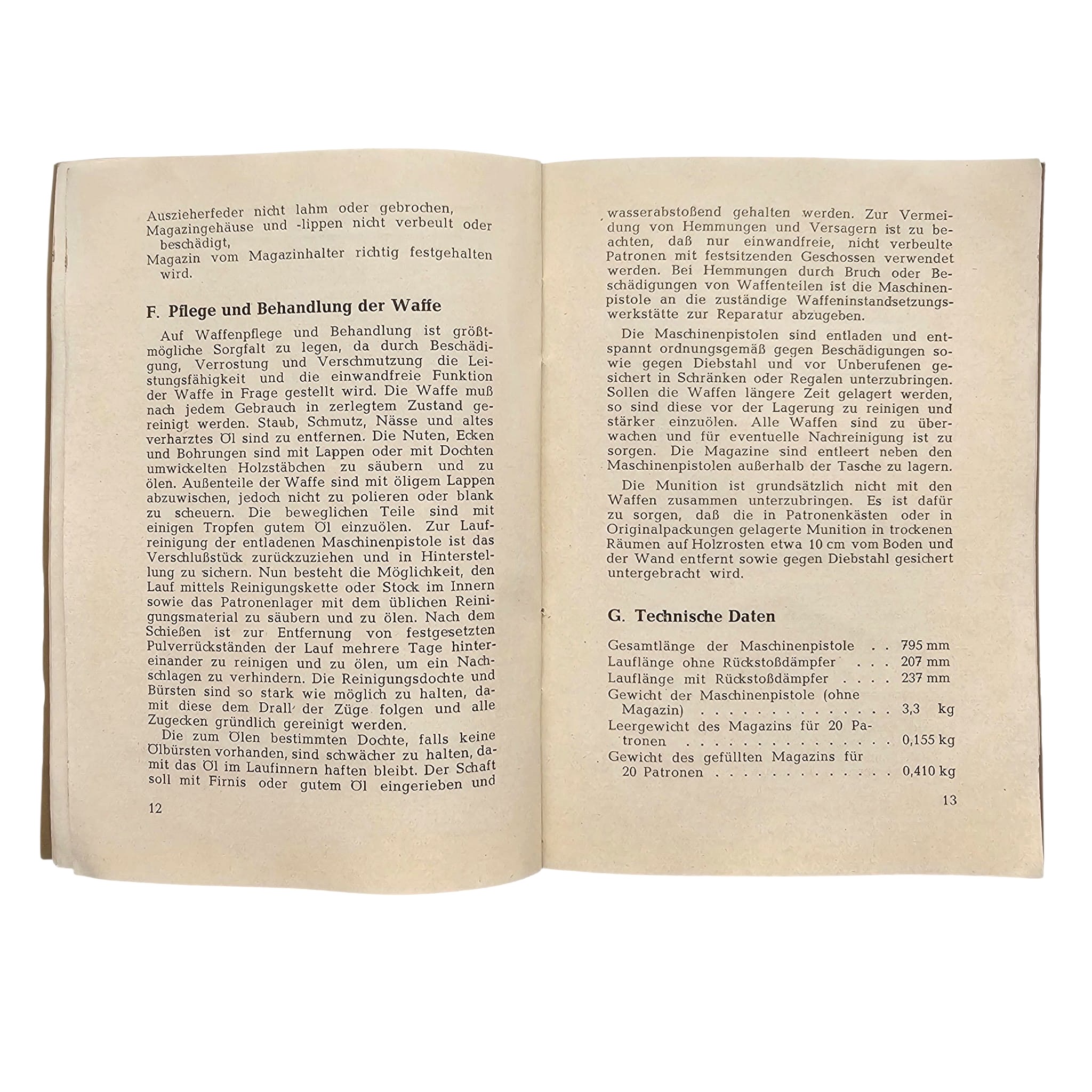 Original 1951–1952 West German Bavarian Police Beretta M38/44 9mm Instruction Manual - Afbeelding 7