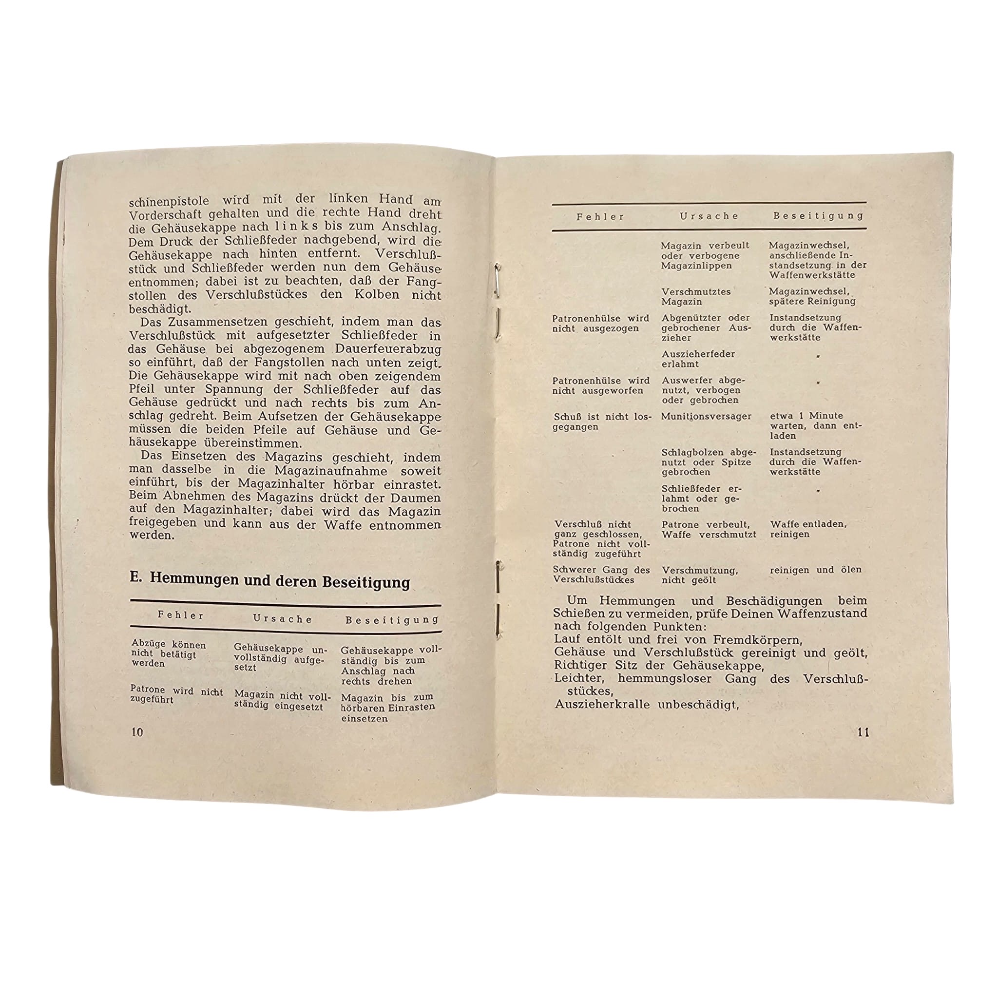 Original 1951–1952 West German Bavarian Police Beretta M38/44 9mm Instruction Manual - Afbeelding 5