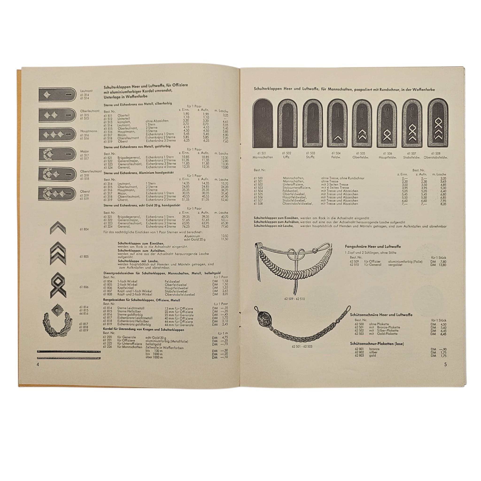Original German Bundeswehr Albert Bender Heer & Luftwaffe Insignia Price Catalogue c. 1960–1970