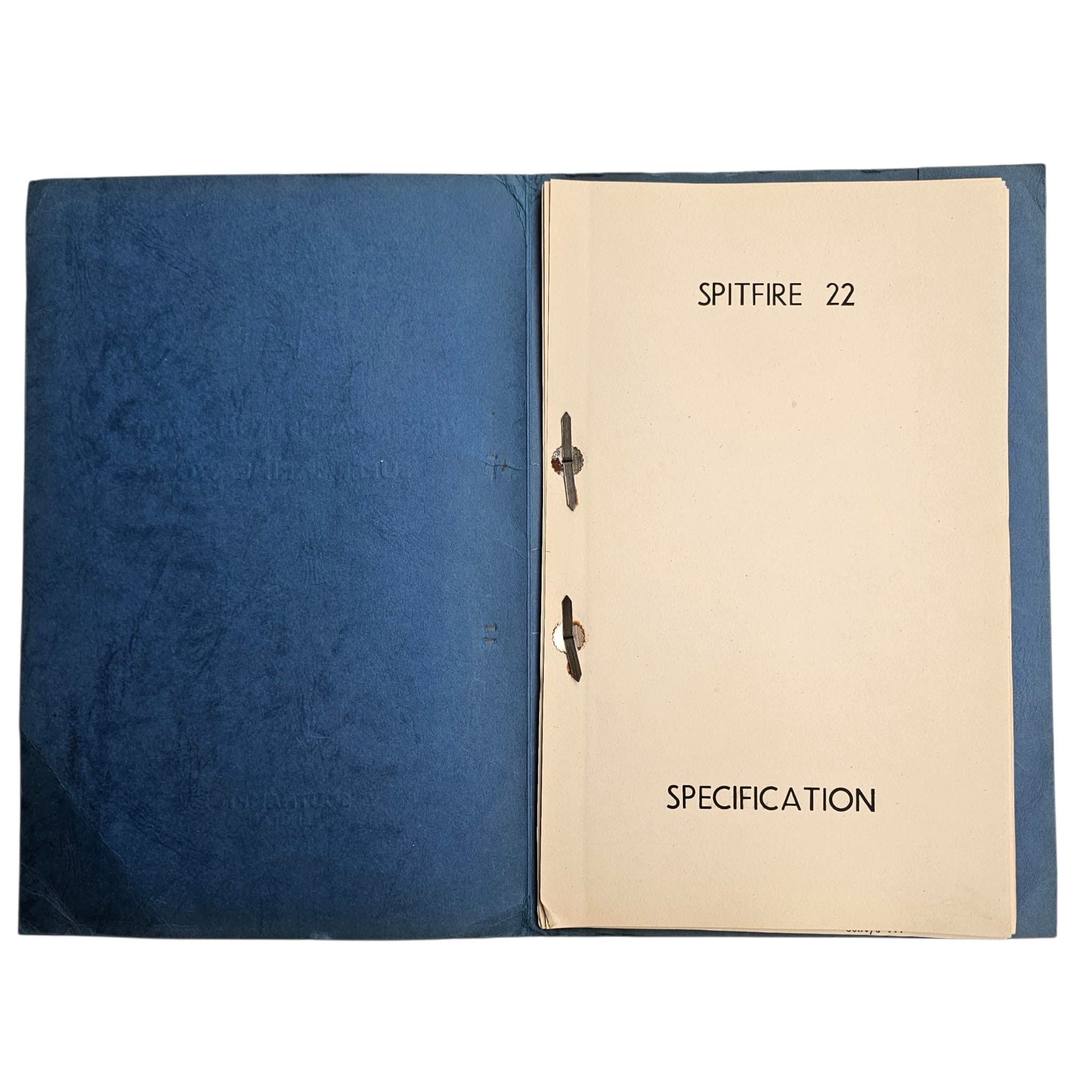 Original 1940s Vickers-Armstrongs Supermarine Spitfire Mk.22 Factory Specification No. 480 with Photographs