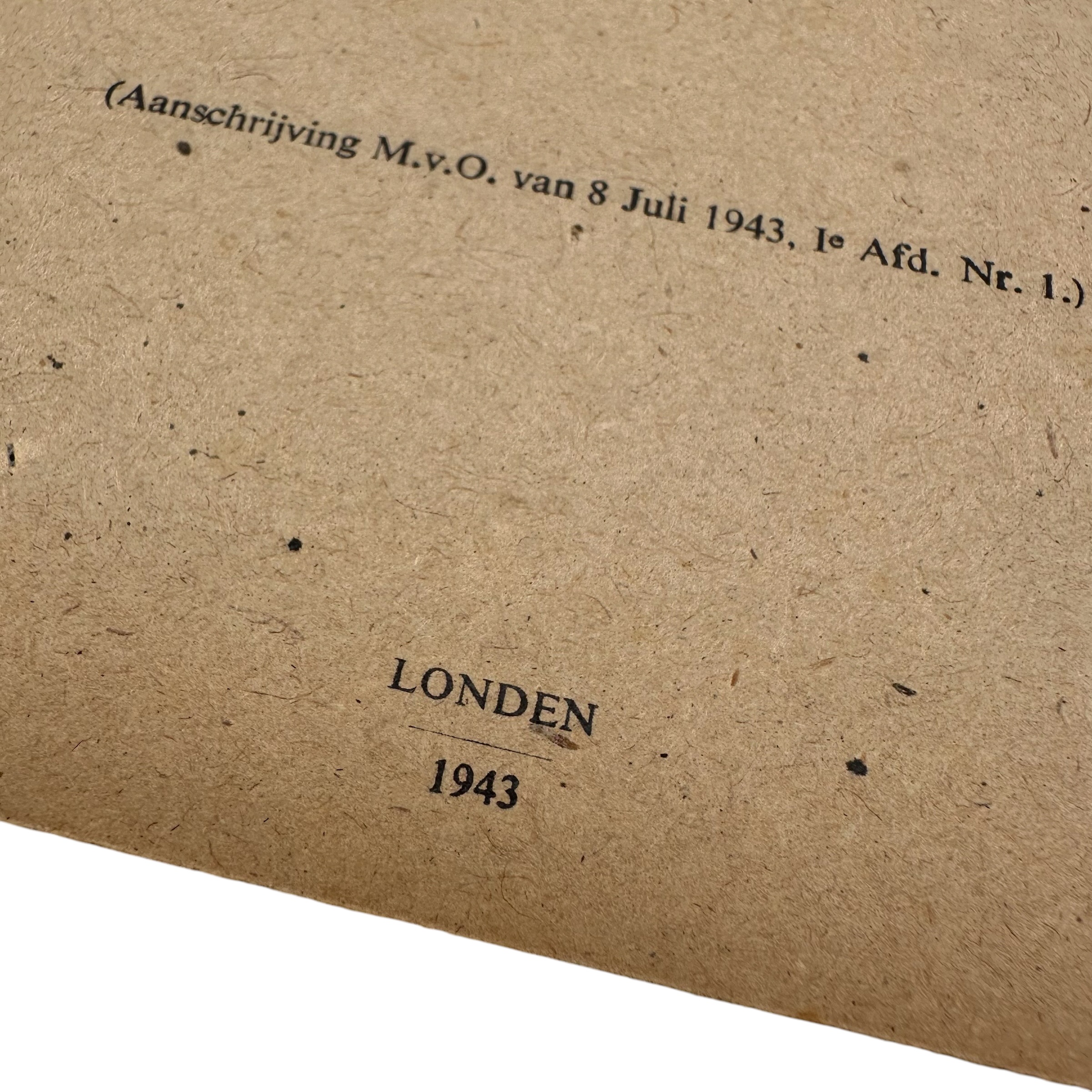 Original WWII Dutch army (London 1943) manual Thompson