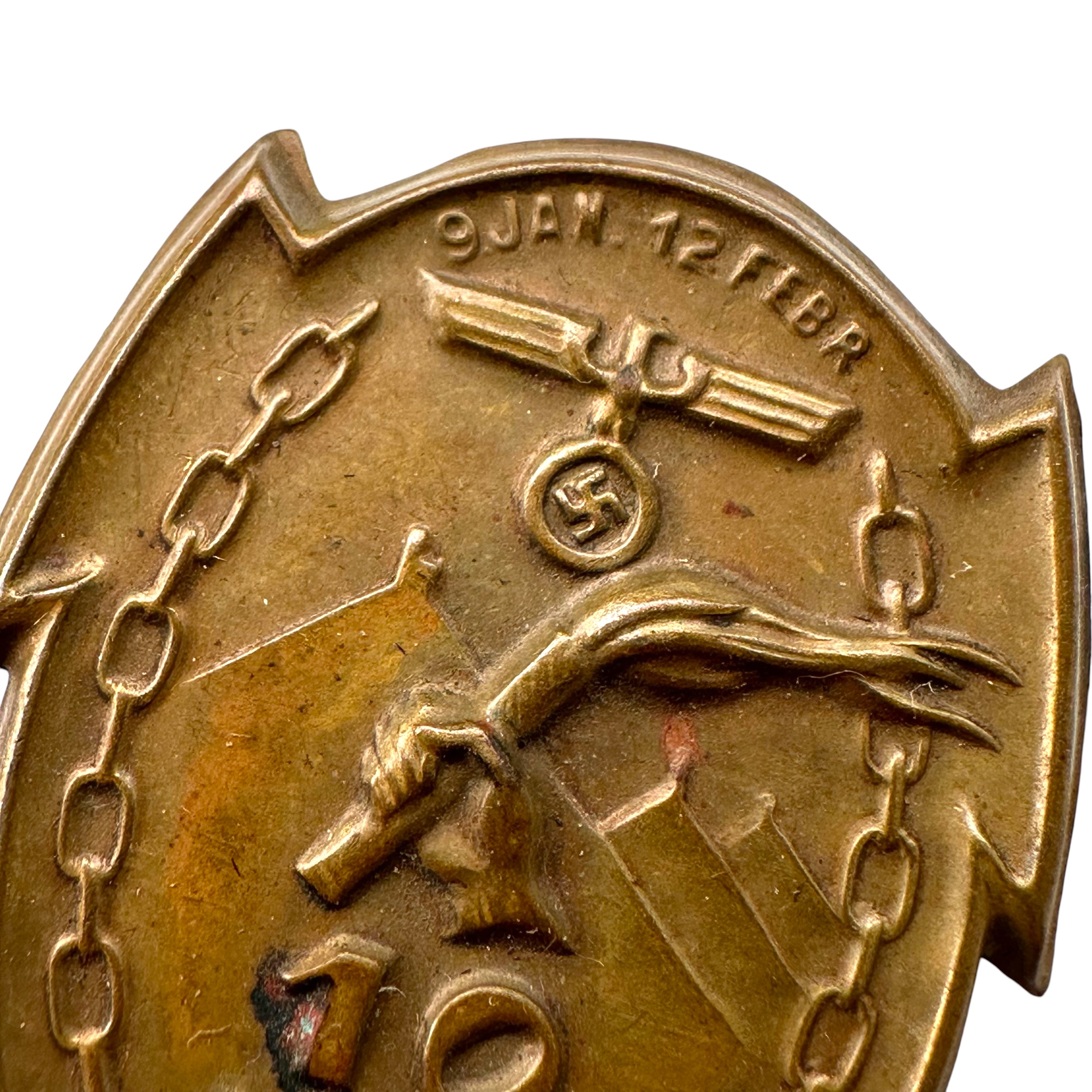 Original 1934 German '10 Jahre Befreite Pfalz' Commemorative Tinnie Badge 1924-1934
