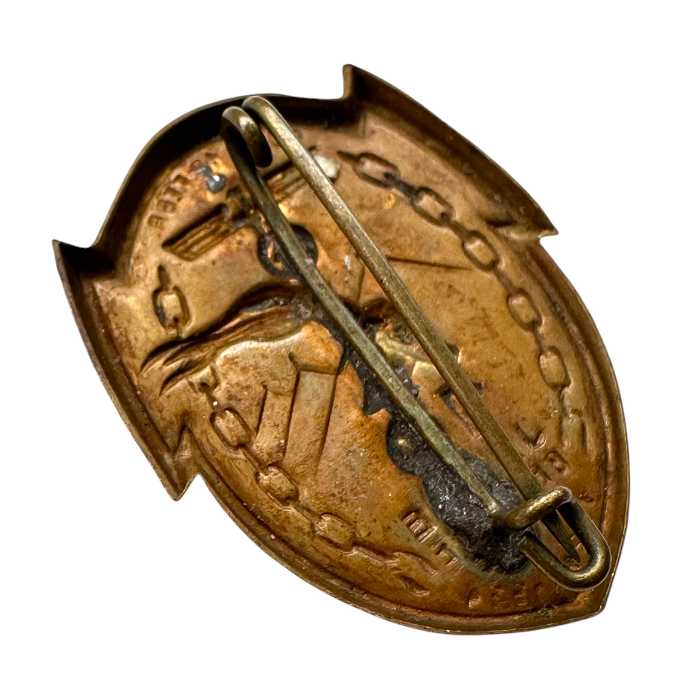 Original 1934 German '10 Jahre Befreite Pfalz' Commemorative Tinnie Badge 1924-1934 - Afbeelding 4