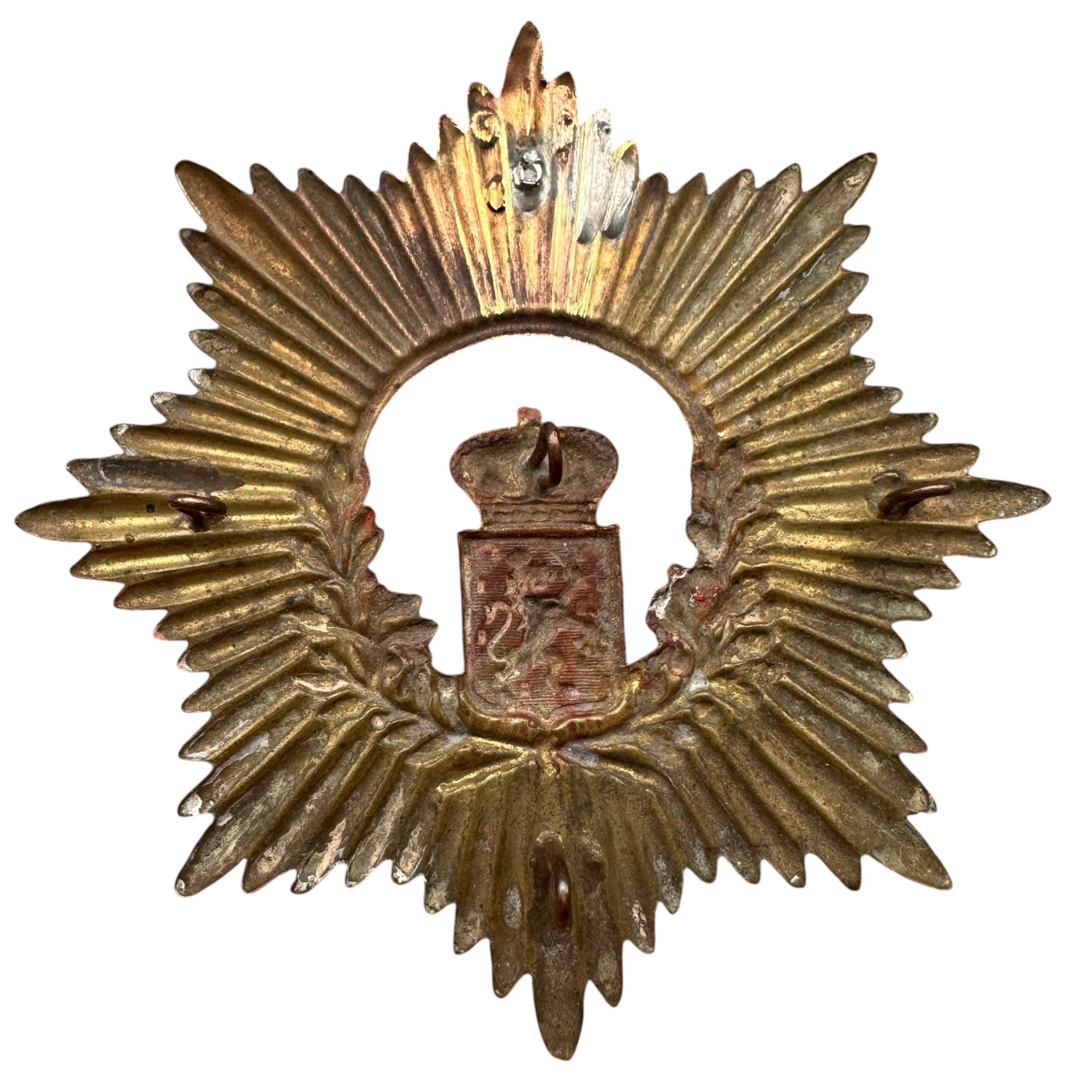 Original 1894 Dutch KNIL helmet plate - Afbeelding 2