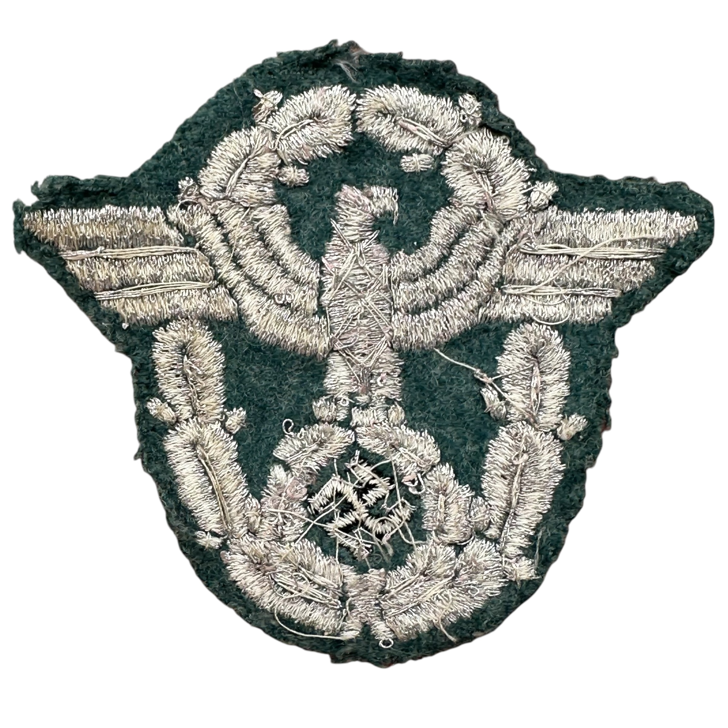 Original WWII German Polizei Officer’s Sleeve Eagle Bullion Insignia