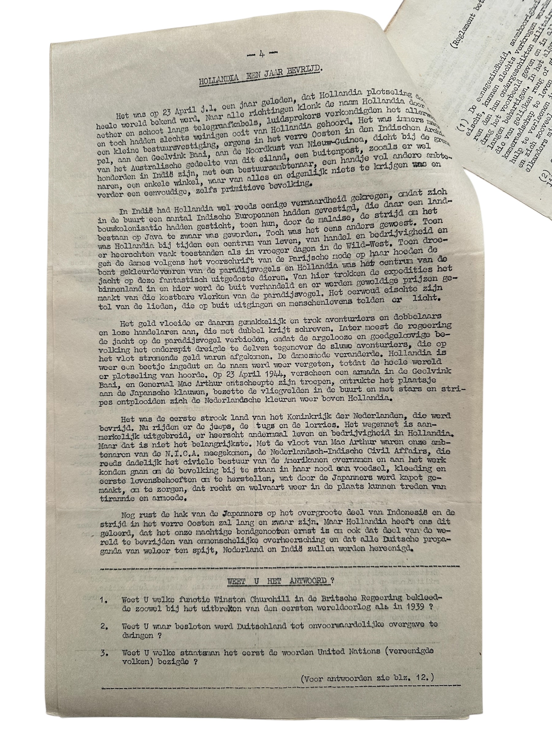 Original WWII Dutch 'Onze Band' Expeditionary Force Newspaper No. 7 – Liberation of the Netherlands – 12 May 1945 - Afbeelding 11