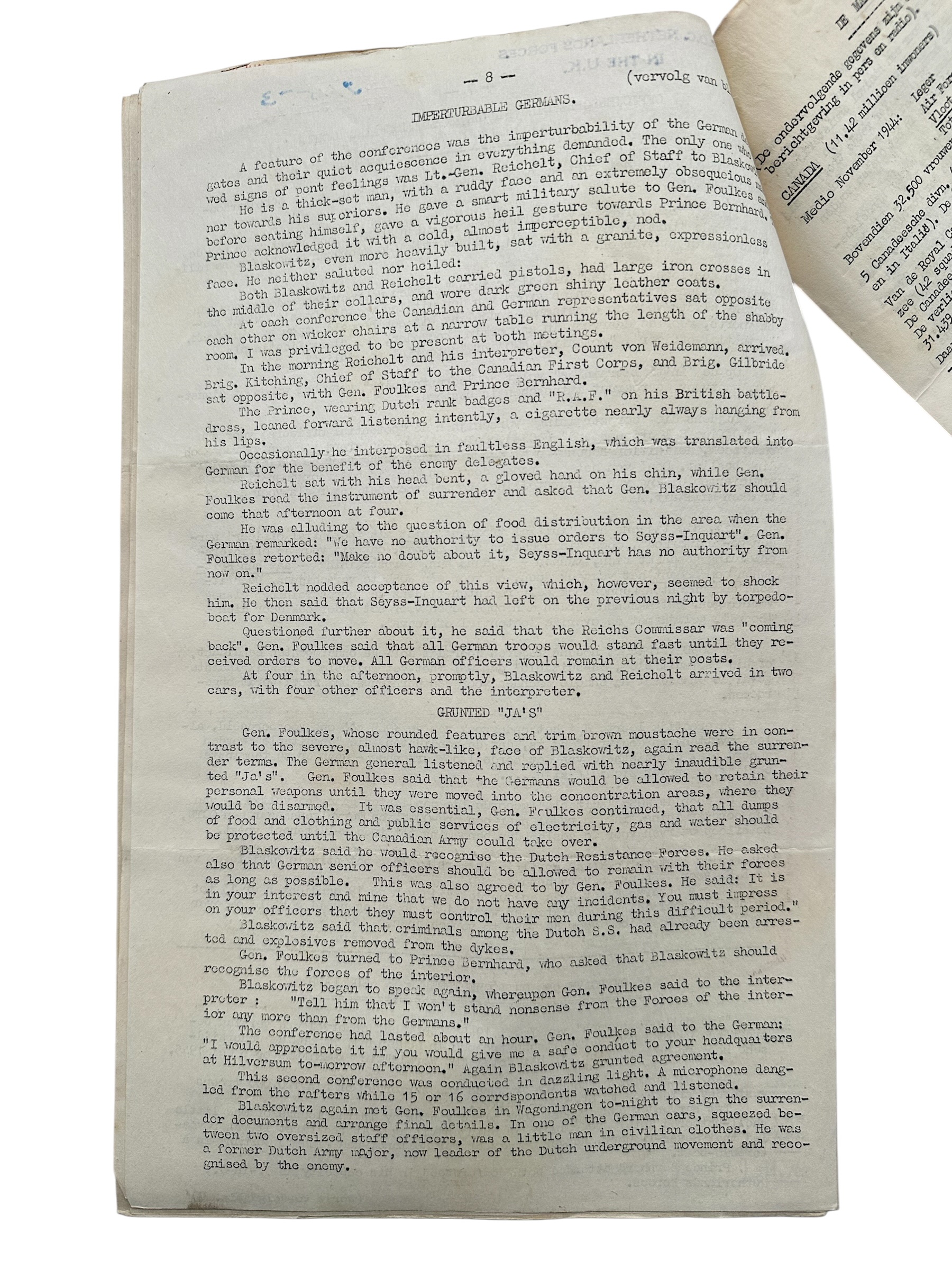 Original WWII Dutch 'Onze Band' Expeditionary Force Newspaper No. 7 – Liberation of the Netherlands – 12 May 1945 - Afbeelding 6