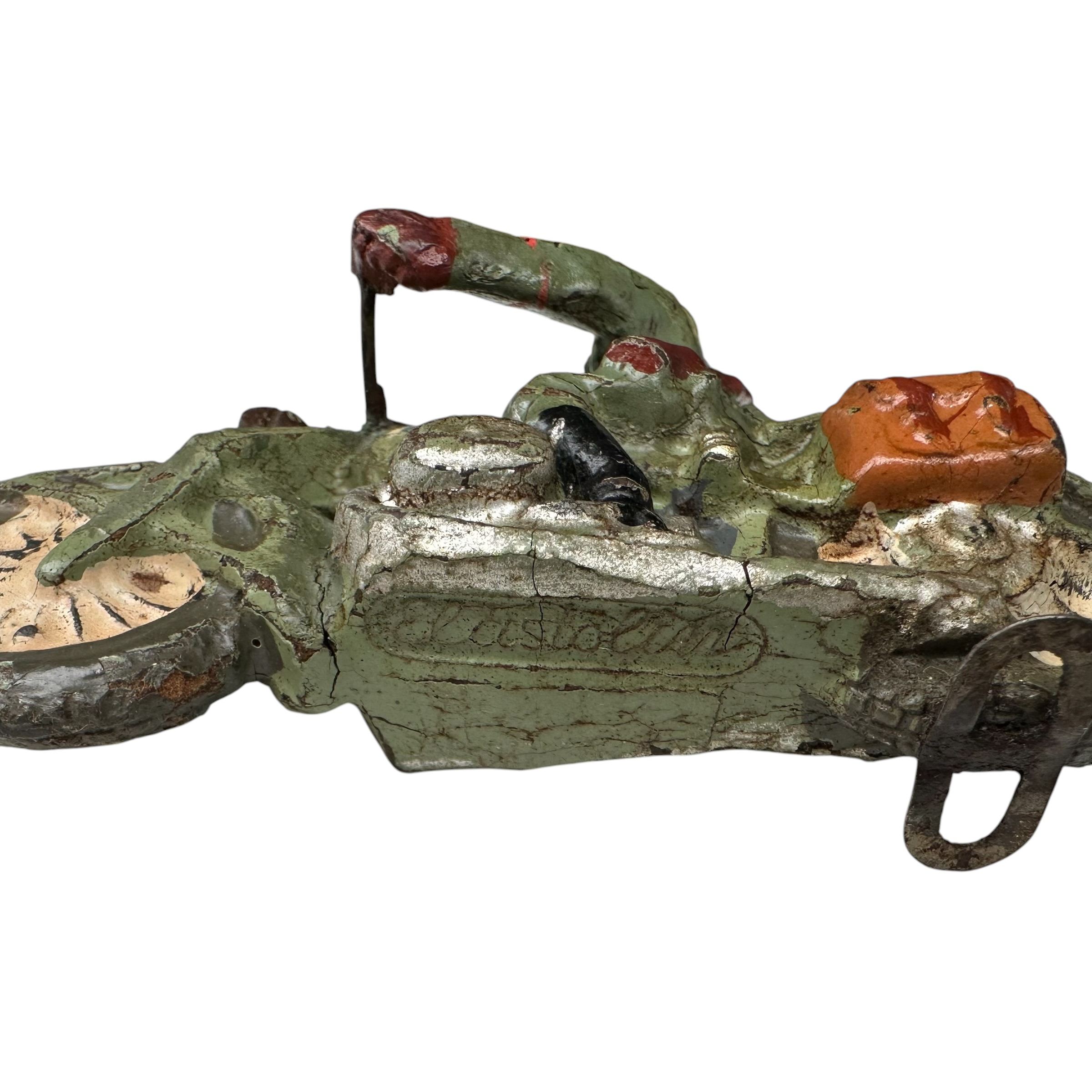 Original WWII German Elastolin Wehrmacht BMW Motorcycle Rider Toy Figure