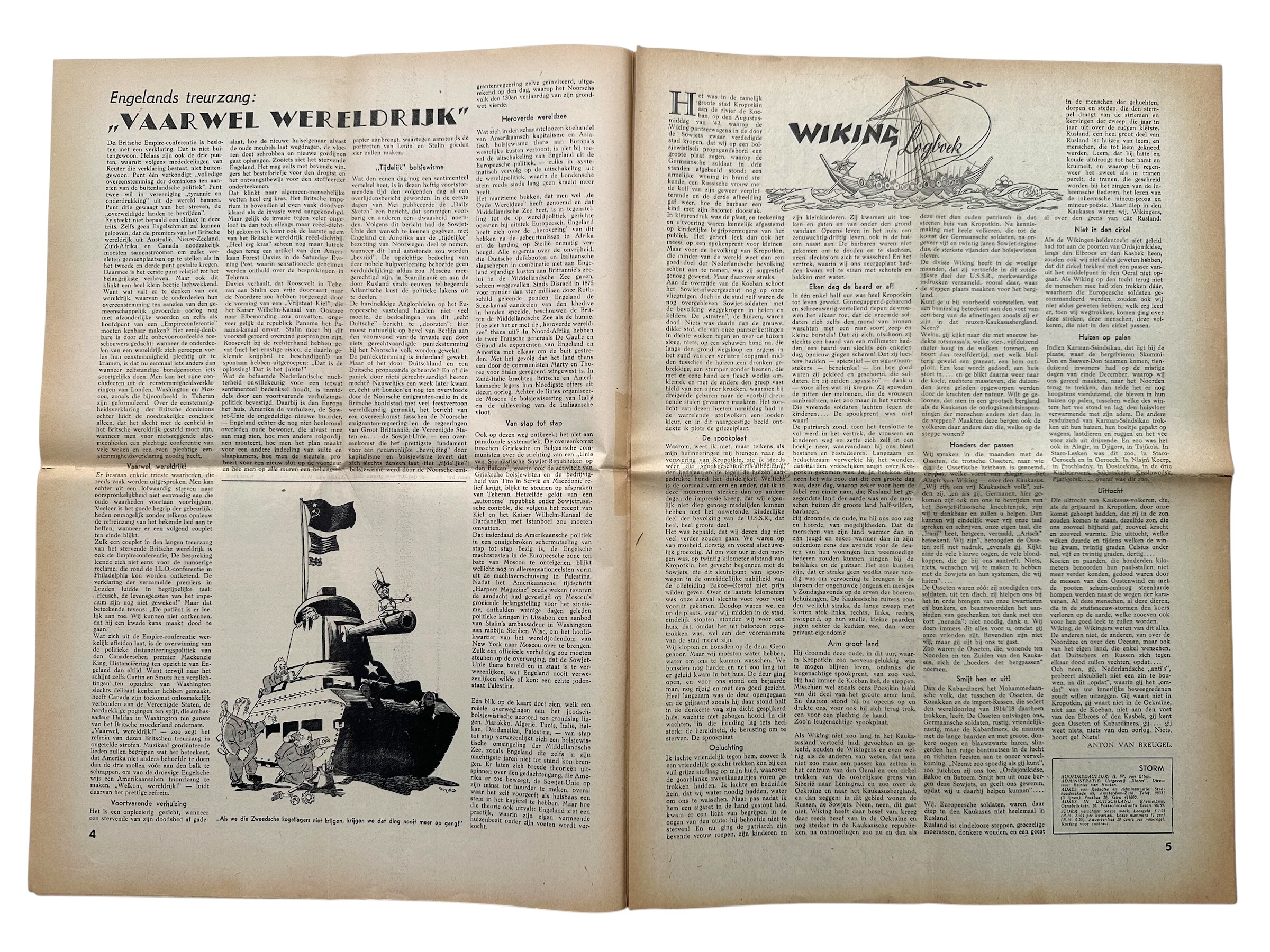 Original WWII Dutch Waffen-SS Storm Newspaper – 26 May 1944 – Germanic SS in the Netherlands – Issue No. 8 - Afbeelding 5
