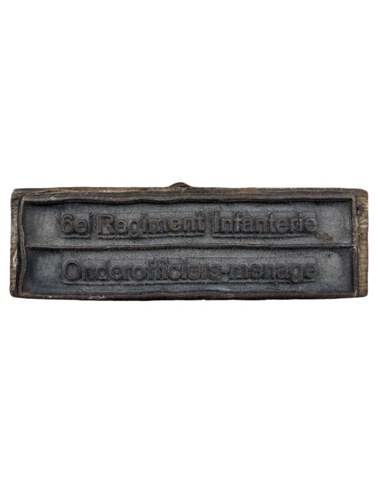 Original Pre-1940 Dutch Army 6th Infantry Regiment NCO Mess Rubber Stamp - Image 2