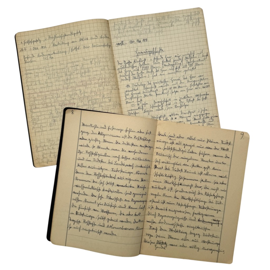 Original WWII German Horst-Wessel-Schule Bad Oldesloe School Notebooks