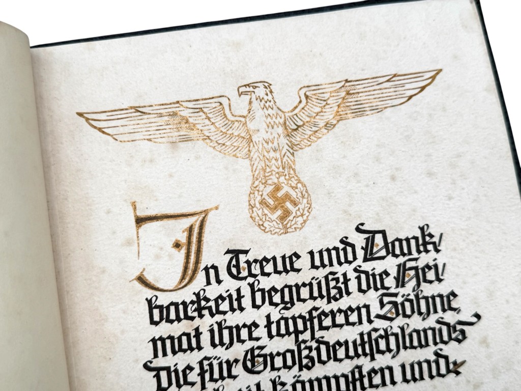 Original WWII German Ehren-Chronik 1939 Wehrmacht Honor Chronicle with Award Entry - Afbeelding 6