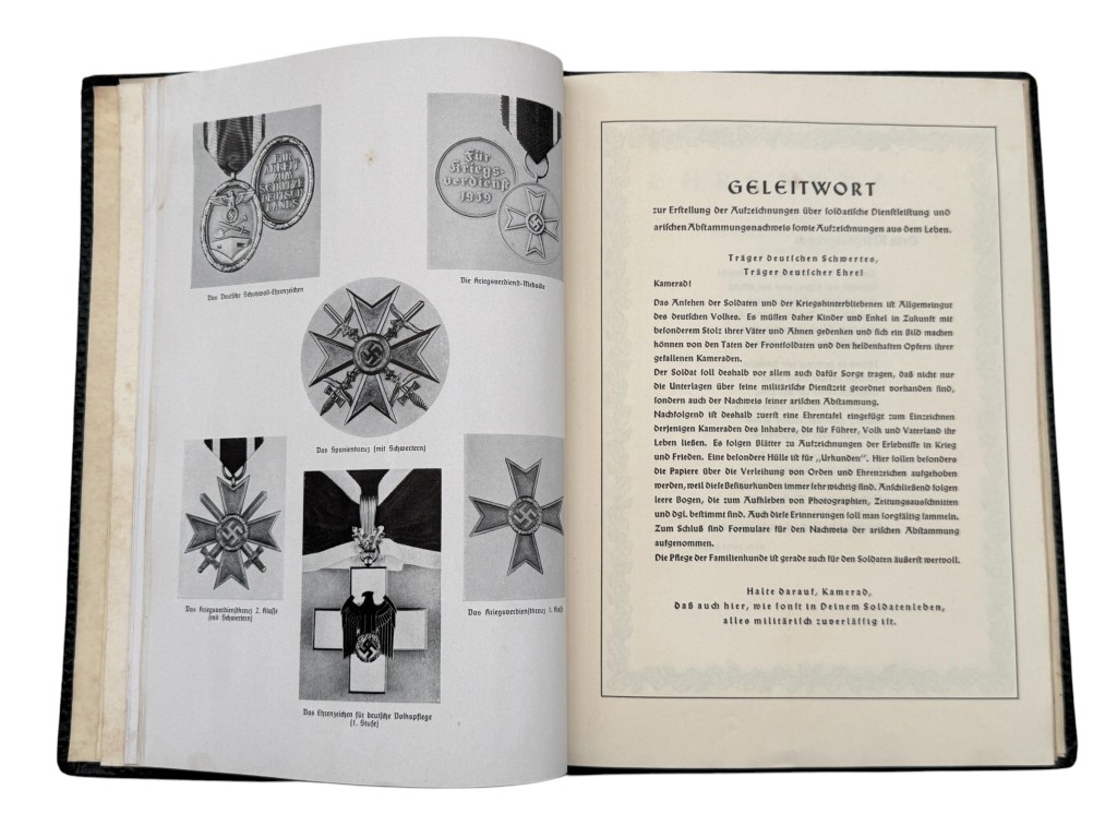 Original WWII German Ehren-Chronik 1939 Wehrmacht Honor Chronicle with Award Entry - Afbeelding 15