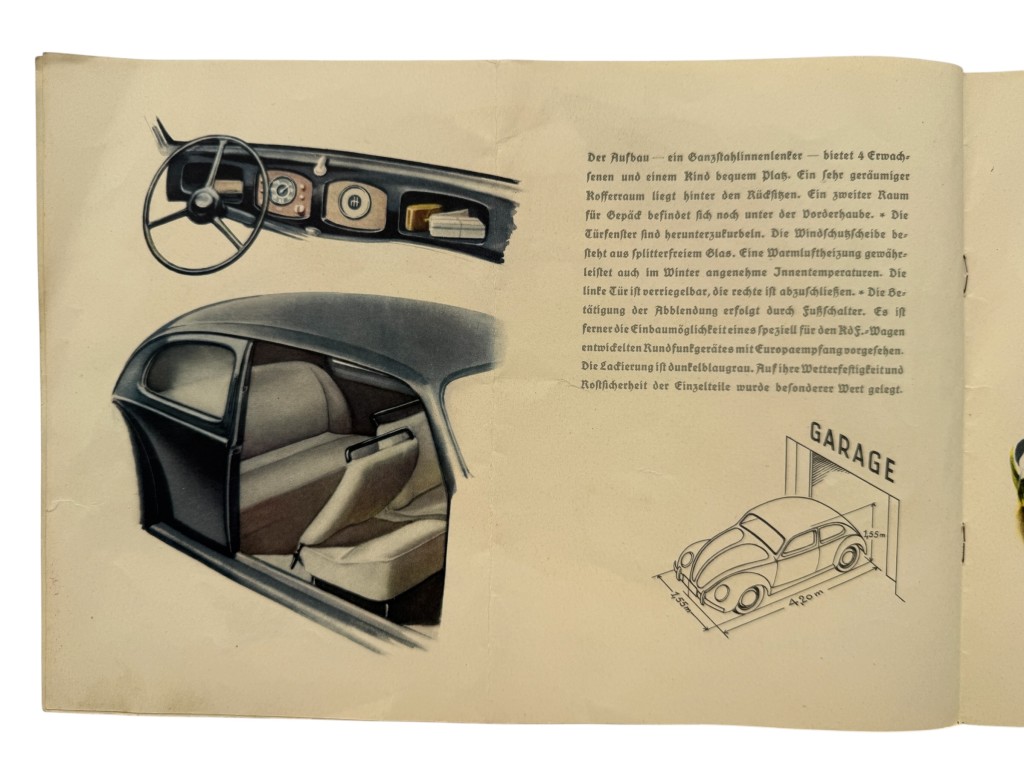 Original 1938 German KdF-Wagen Volkswagen Sales Brochure DAF Kraft durch Freude