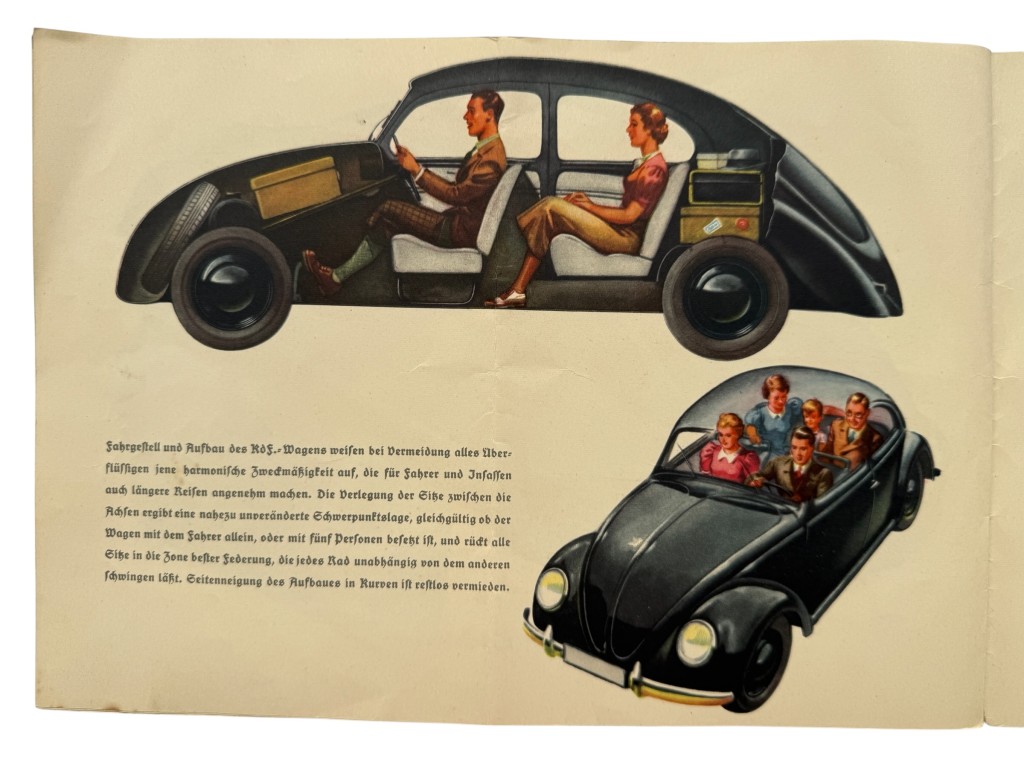 Original 1938 German KdF-Wagen Volkswagen Sales Brochure DAF Kraft durch Freude